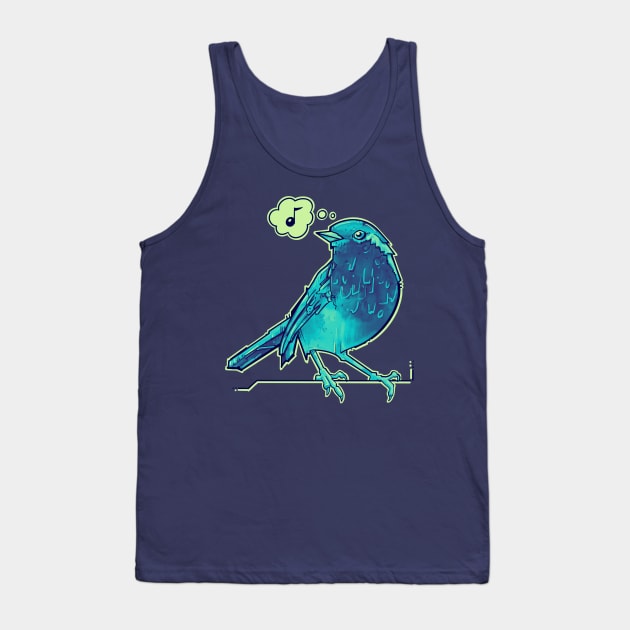 aqua blue song bird Tank Top by weilertsen